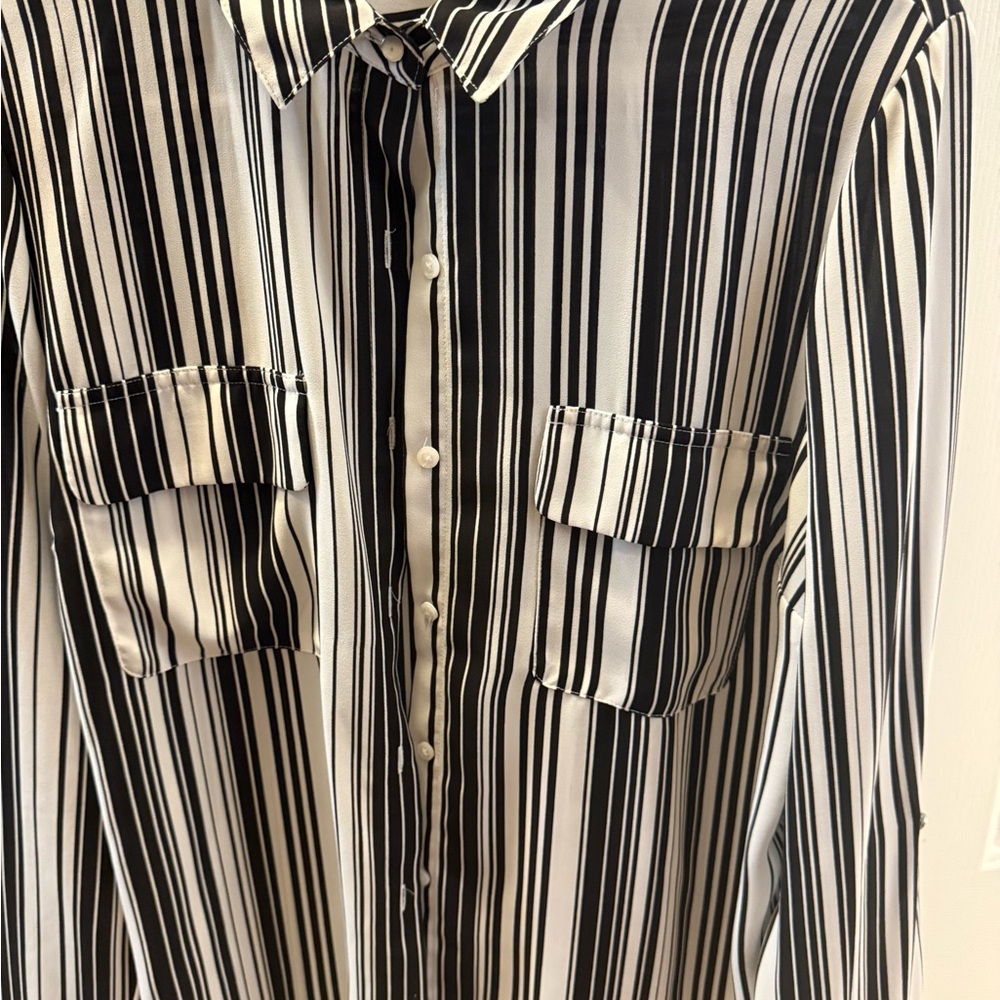 Black and White Striped Apt.9 Blouse
